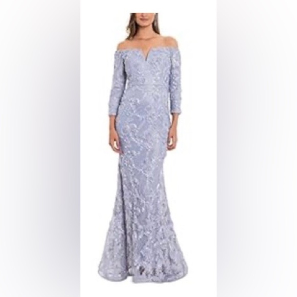 Xscape Light Purple Long Sleeve Gown